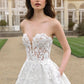 Generous A-Line Wedding Dresses Off Shoulder Appliques Bridals Dresses High Side Slit Bridals Dress for Formal Occasion