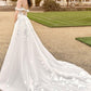 Generous A-Line Wedding Dresses Off Shoulder Appliques Bridals Dresses High Side Slit Bridals Dress for Formal Occasion