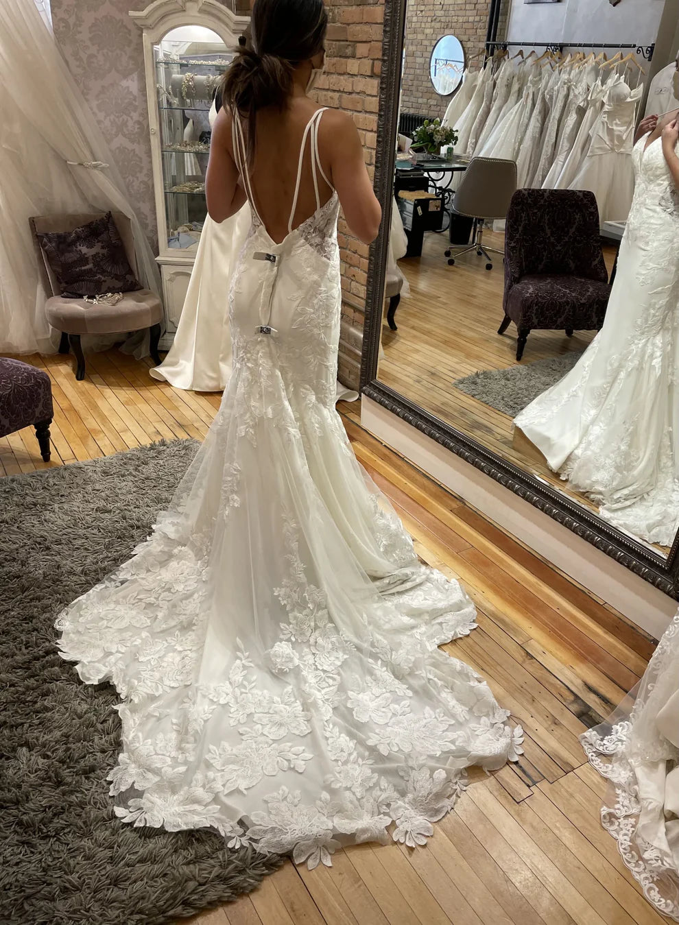 Abiti da sposa boho in pizzo spaghetti cinghia apliques abito da sposa sirena abito da sposa avorio bianco suknia slubna