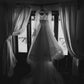 Sparkling Tulle Princess Wedding Dresses Puff Sleeves Off Shoulder Boned Bride Dresses Long Train Backless Wedding Gowns