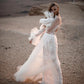 A Line Tulle Beach Wedding Dresses Long Sleeves Lace Illusion Bridal Gowns  Sweetheart Princess Bride Dresses for Women