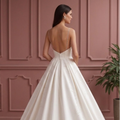 Satin Ballgown with a Crystal-Embellished Corset Bodice