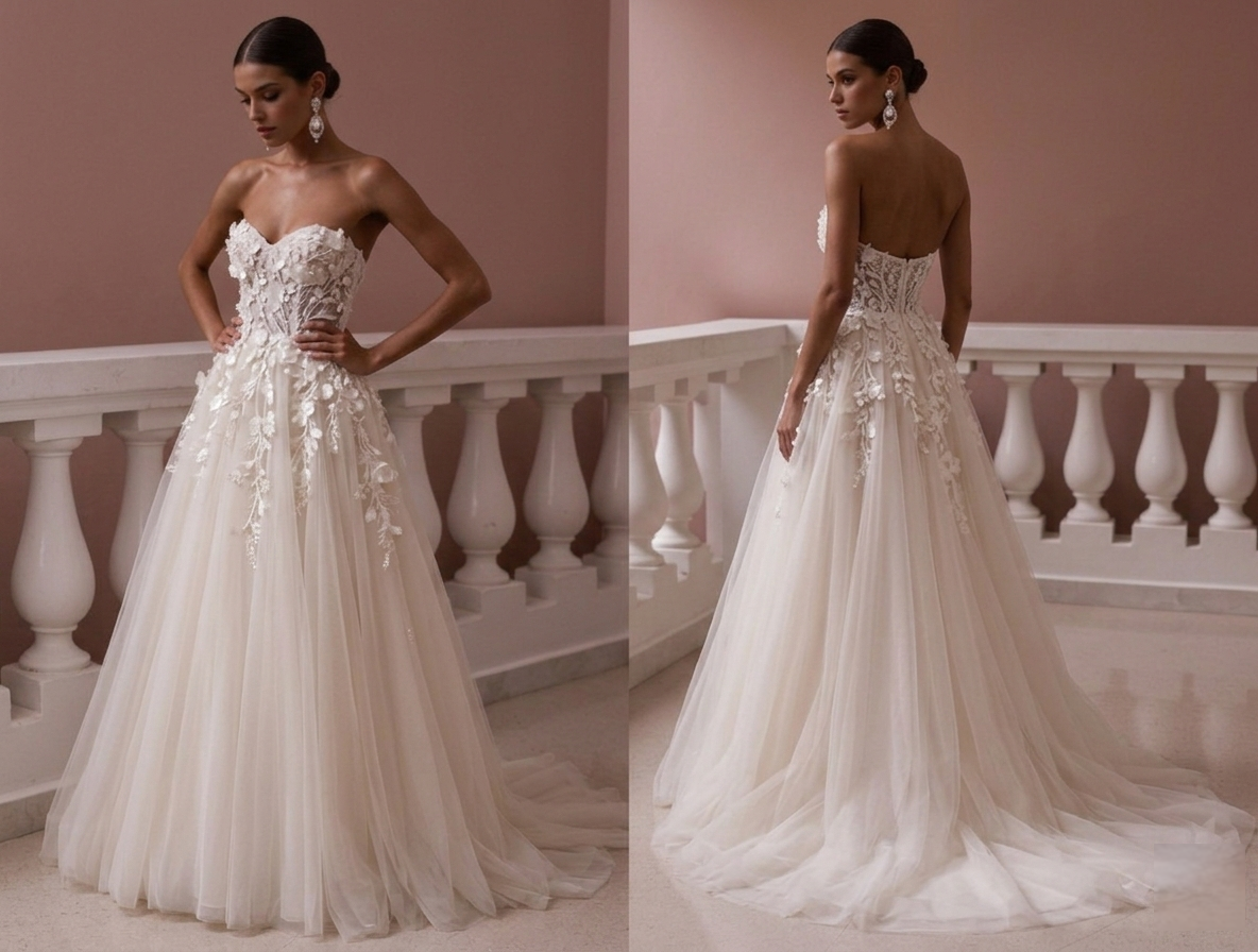 The Ethereal 3D Floral Tulle Gown