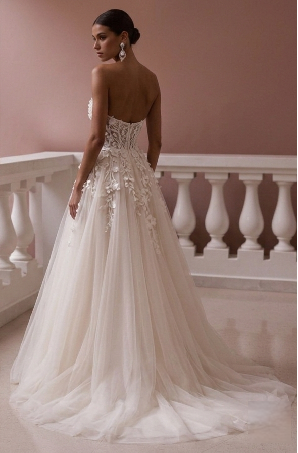 The Ethereal 3D Floral Tulle Gown