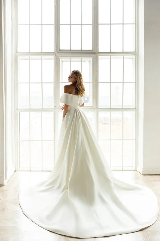 Wunderschöne Frauen Brautkleider Satin Meerjungfrau Vestido de Noiva Mode Prinzessin Brautkleider Robe de Mariée Vestido Noiva