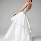 Structured and Boned Corset Bodice Wedding Dress Vestido De Novia Bridal Gown Skirt Bow Satin Court Train Dress