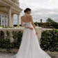 Vintage Beaded Strapless Princess A Line Wedding Dresses Side Slit Custom Made 2024 Vestido De Noival