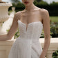 Vintage Beaded Strapless Princess A Line Wedding Dresses Side Slit Custom Made 2024 Vestido De Noival