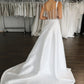 Curved Sweetheart U-Style Neckline Wedding Dress  Bow  Court Train Dress Satin Bridal Gown Skirt Vestido De Novia