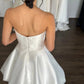 Bubble-Style Skirt Bridal Gown Dress Vestido De Novia Simple Skirt Wedding Dress Satin  Bow Court Train