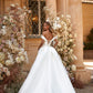 Off-Shoulders Ivory Mermaid Modern Satin Vestido De Novia Satin Princess Gown Wedding Dress Bow Court Train Dress