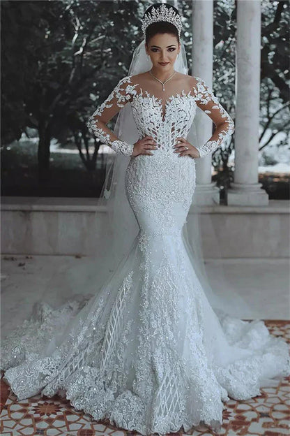 Mermaid Cut Wedding Dress Luxury New Collection Wedding Dresses for Women Bride Robe Brides Party Formal Female Guest