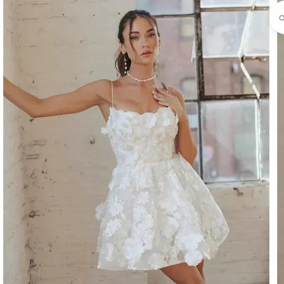 White Sexy Mini Prom Dresses Spaghetti Strap Short فساتين السهرة Elegant Sleeveless Lace-up Back vestidos verano moda as pic