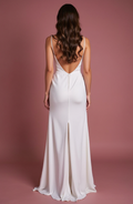 Classic A-Line Bridal Gown with a Structured Bodice backless New Satin