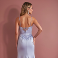 Chic Evening Dress and Prom Dress with a Deep V-Neckline for a Bold Look backless New Satin