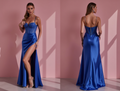 Stunning Evening Dress and Prom Dress with a Satin Finish for a Luxurious Feel backless New Satin split