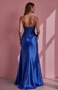Stunning Evening Dress and Prom Dress with a Satin Finish for a Luxurious Feel backless New Satin split