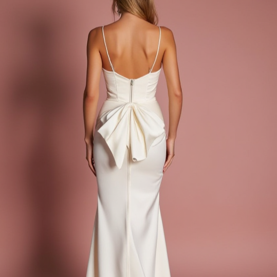 Romantic A-Line Wedding Dress with a Draped Bodice for a Soft Look backless New Satin split