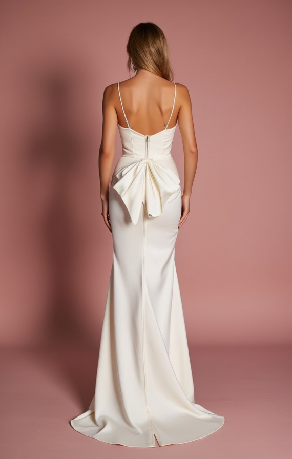 Romantic A-Line Wedding Dress with a Draped Bodice for a Soft Look backless New Satin split