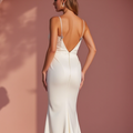 Elegant A-Line Wedding Dress with a Keyhole Back for a Chic Style backless New Satin split