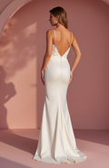 Elegant A-Line Wedding Dress with a Keyhole Back for a Chic Style backless New Satin split