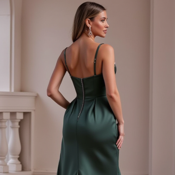 Sexy Evening Dress and Prom Gown with a Backless Design for a Bold and Chic Look backless New Satin split
