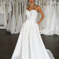 Reinforced Centre Back zipper Bridal Gown Skirt Wedding Dress Vestido De Novia Bow Satin Court Train Dress