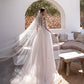 Beach Dream Wedding Dresses A Line V-Neck Backless Appliqued Lace Bridal Gowns Lantern Sleeves Tulle Princess Party