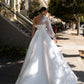 כתם שמלת כלה מפוצלת vestidos de novia מתוקה צוואר חלוק de mariée לנשים שמלת רכבת מטאטא בהתאמה אישית עם חגורה