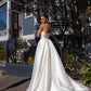 Stain Wedding Dress Split vestidos de novia Sweetheart Neck robe de mariée For Women Custom Sweep Train Gown with Belt