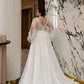 Sexy V-Ausschnitt Plus-Größe Hochzeitskleid abnehmbare Puffärmel Applique Brautkleider a-line maßgeschneiderte Robe de Mariée