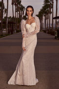 Dress Long Sleeve Mermaid Bride Gowns Sweetheart Illusion Gown Vestidos De Novia Satin
