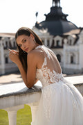 A Line Classic Wedding Dress Appliques Halter Illusion Bride Gowns Tulle Sweep Train Vestido De Novia Satin