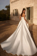 Luxury Satin Wedding Dresses A-line Bridal Gown Bride Dresses Vestidos De Novia Satin