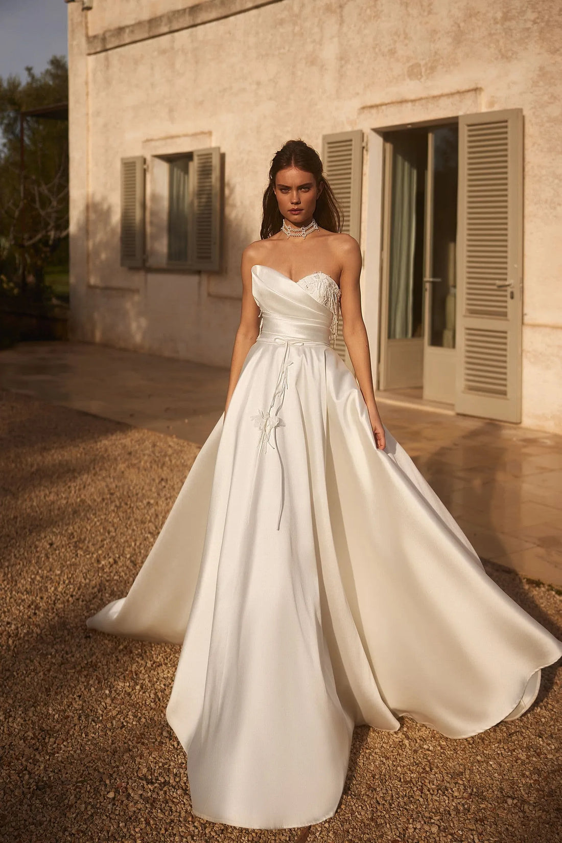 Luxury Satin Wedding Dresses A-line Bridal Gown Bride Dresses Vestidos De Novia Satin
