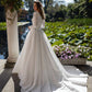 Women A-Line Wedding Dresses Long Sleeve Lace Bridal Dress Boho Evening Wedding Gowns