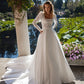 Women A-Line Wedding Dresses Long Sleeve Lace Bridal Dress Boho Evening Wedding Gowns