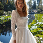 Women A-Line Wedding Dresses Long Sleeve Lace Bridal Dress Boho Evening Wedding Gowns