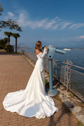 Gorgeous Sweetheart Wedding Dress Mermaid Lace Illusion Bride Gowns Detachable Sleeve Vestidos De Novia For Bride Satin