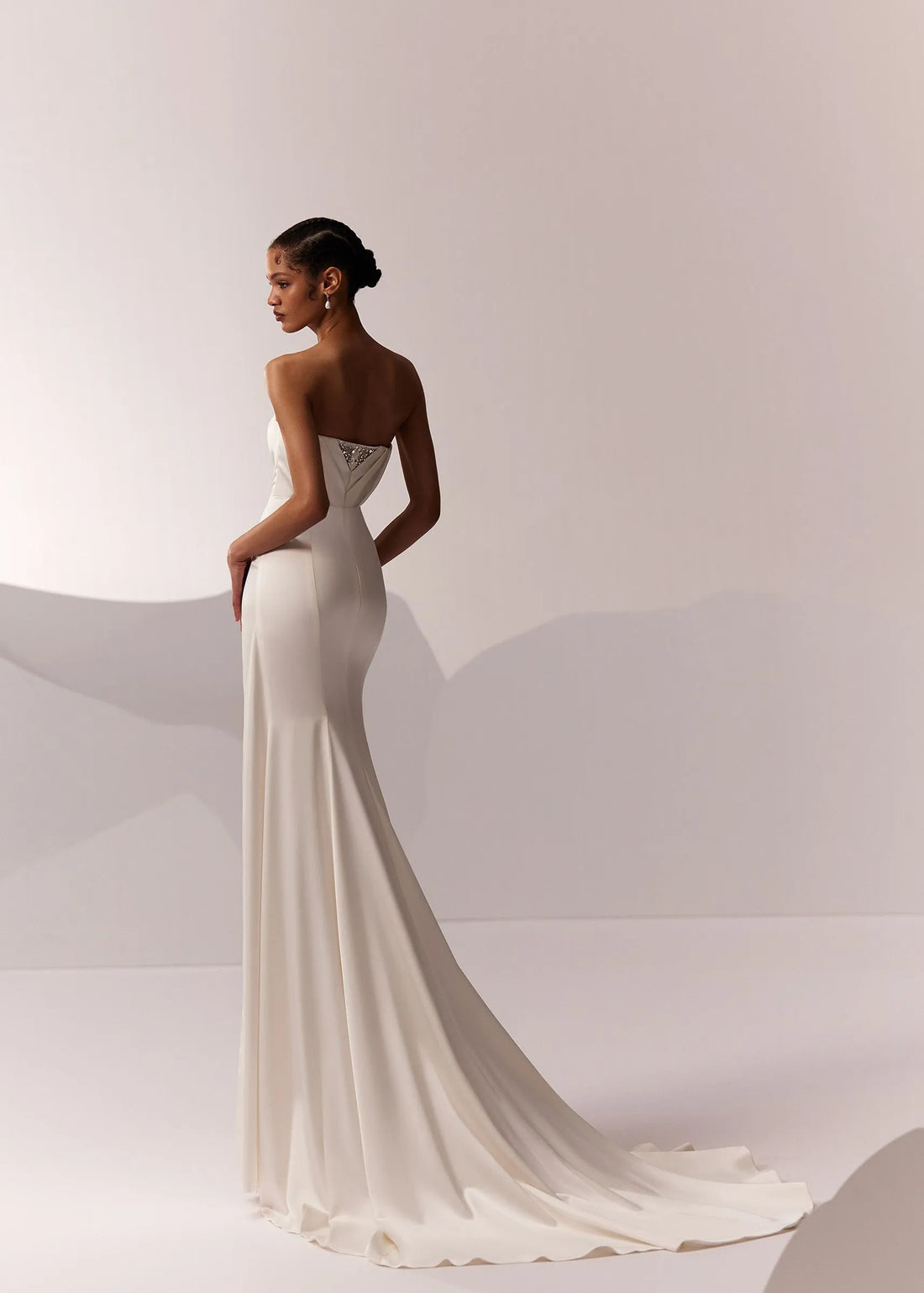 Mermaid Wedding Dress Sequins Court Backless Wedding Gown Satin