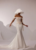 Wedding Dress Off-the-shoulder Mermaid Elegant Exquisite style Luxury Sweep Train Satin