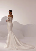 Wedding Dress Off-the-shoulder Mermaid Elegant Exquisite style Luxury Sweep Train Satin