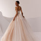 Tulle Elegant Prom Dresses Shiny Sweetheart Sleeveless Evening Dress A-Line Spaghetti Straps Formal Gown