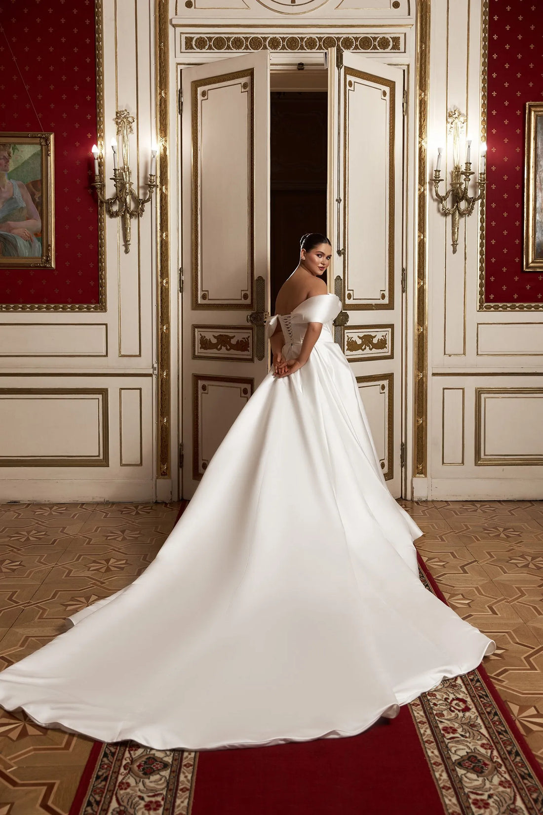 Princess Wedding Dress A Line Satin Bride Dresses Off The Shoulder Robe De Mariee Satin