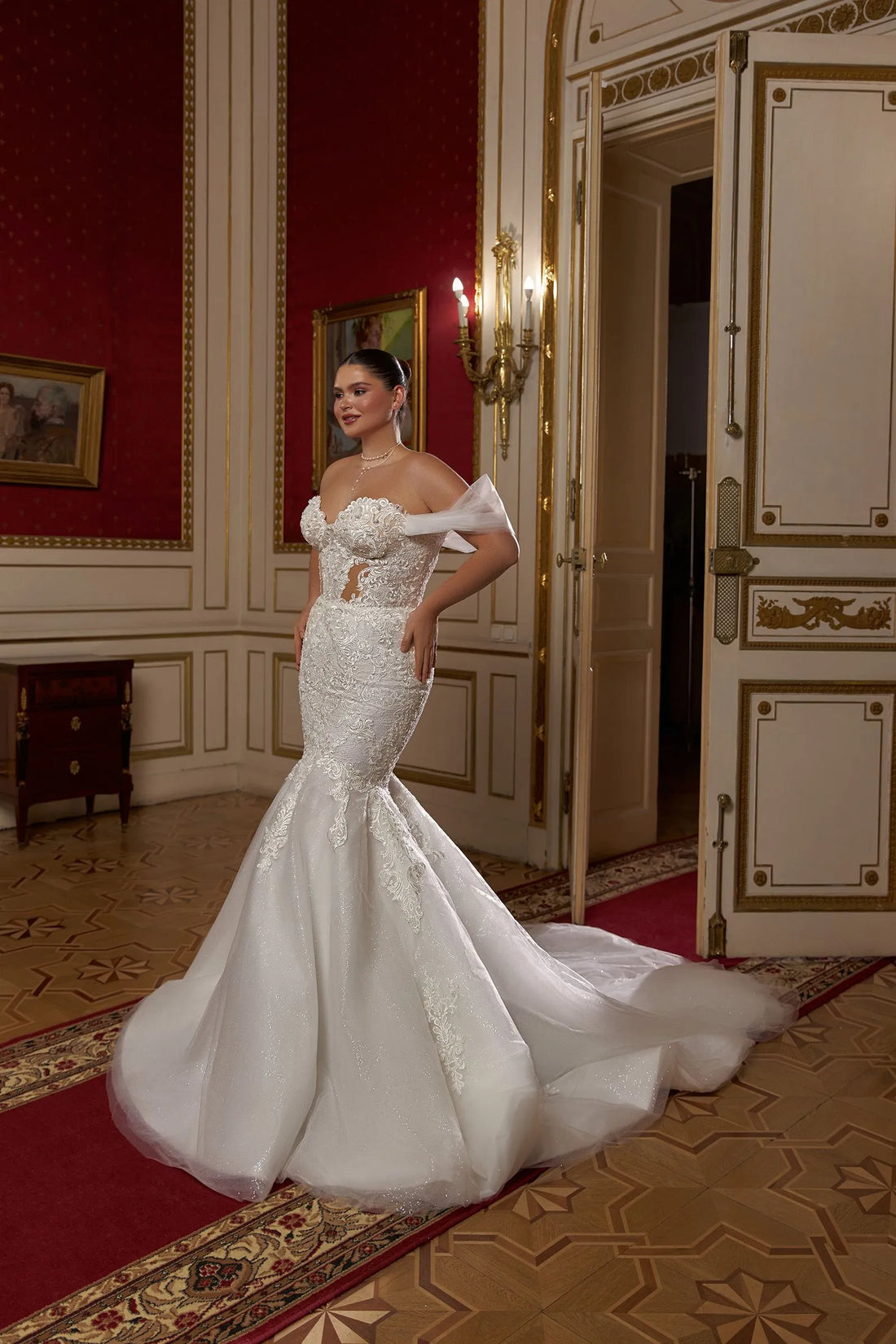 Mermaid Wedding Dresses For Woman Bride Off Shoulder Tulle Pleat Appliques Vestidos De Noiva Satin