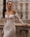 Exquisite Sweetheart Mermaid Wedding Dresses Strapless lace Appliques Court Train Bridal Dresses Satin