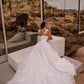 Boho Beach Tulle Wedding Dress 3D Flowers Sweep Train Spaghetti Straps Elegant A Line Bridal Gowns