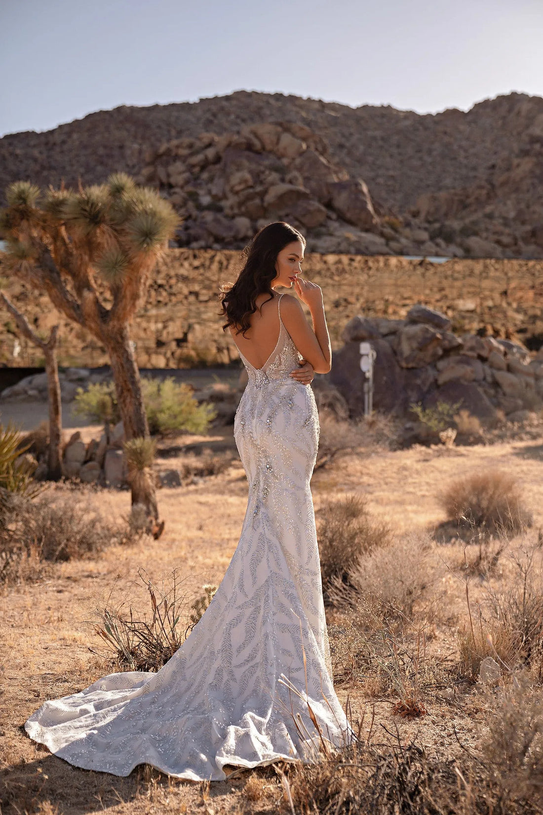 Fashionable Spaghetti Straps Brides Dress Sleeveless Lace Appliques V-neck Mermaid Robe De Mariee Satin