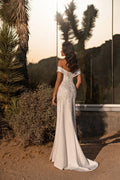 Off the Shoulder Wedding Dress Appliques Sweetheart Mermaid Bride Gown Satin