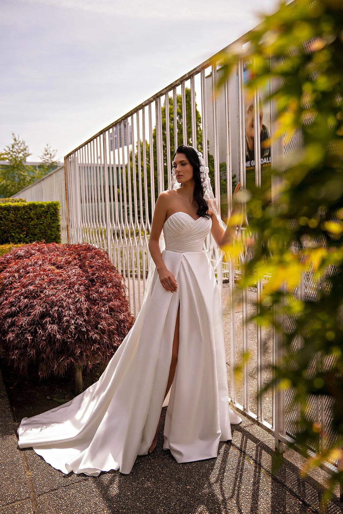 Simple Sweetheart Neck A-Line Wedding Dresses Off the Shoulder Side Split Sweep Train Bridal Gowns Vestidos De Noiva Satin